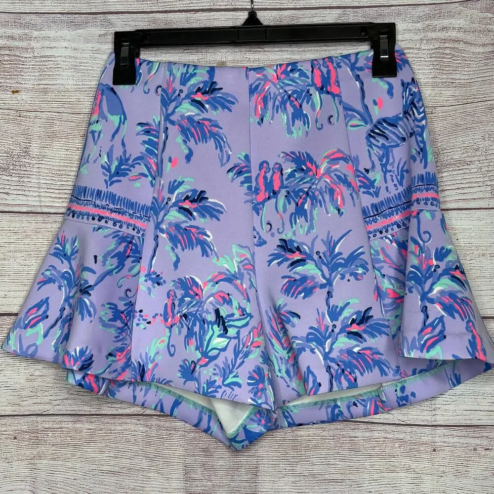 Lilly Pulitzer Neri Crop Top & Shorts 2 Piece Set Lilac Fruity Monkey Small - Picture 6 of 13